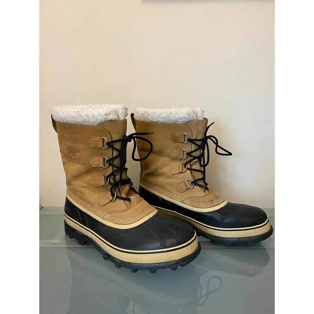 Sorel mens caribou EUC size 14 winter snow boots insulated waterproof leather - Picture 2 of 6